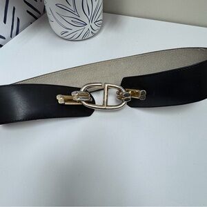 Vintage Christian Dior Leather Belt with CD Buckle